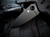 Spyderco Manix 2 XL Salt Series Folder Black Grooved G10 Body w/ Magancut Black Plain Edge Blade (3.85") C95GMCBKP2