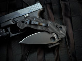 Spyderco Manix 2 XL Salt Series Folder Black Grooved G10 Body w/ Magancut Black Plain Edge Blade (3.85") C95GMCBKP2