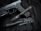 WelMade Knives Lee Brice Collaboration The Artisan Fixed Blade Black Carbon Fiber Scales w/ AEB-L Black Plain Edge Blade