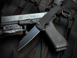 Pro-Tech Malibu Flipper All Black Aluminum Body w/ Magnacut DLC Black Plain Edge Blade (3.5") 5403