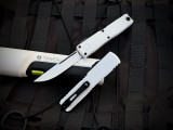 Microtech Ultratech S/E Gen IV Storm Trooper Edition White Aluminum Body w/ M390MK White Plain Edge Blade (3.5") 11214-1STD