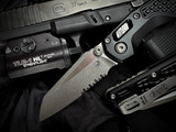 Microtech MSI Mini RAM-LOK Folder Black Frag Aluminum Body w/ M390MK Apocalyptic Partially Serrated Blade (3.25") 210M-11APFR