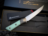 Microtech 6.125" Boning Knife Caribbean Blue G10 Handles and Titanium Bolster w/ M390MK Stonewashed Blade (6.125") 3100B-10CA