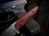 PRE-OWNED WelMade Skylark Fixed Blade Brown Natural Micarta Scales w/ Stonewashed Plain Edge Blade (3.24")