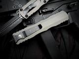 Microtech Dirac Delta D/E Natural Clear Aluminum Body w/ M390MK Black Plain Edge Blade (3.8") 227-1NC