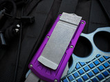 Microtech Exocet D/E Violet Aluminum Body w/ Apocalyptic Plain Edge Blade (1.9") 157-10APVI