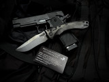 Marfione Select Amphibian RAM-LOK Folder DLC Slab Side Titanium Body and DLC Hardware w/ M390MK DLC Plain Edge Blade (3.9") 137RL-1DLCTMS2