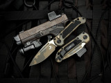 Microtech LUDT S/E Gen III Auto Folder Badlands Camo Aluminum Body w/ M390MK Badlands Camo Plain Edge Blade (3.5") 1135-1BNCS-Z4