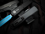 Microtech Ultratech Gen IV D/E Jedi Knight Edition Black Tri-Grip Body w/ M390MK Blue Plain Edge Blade (3.44") 11224-1JK