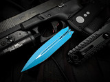 Microtech Ultratech Gen IV D/E Jedi Knight Edition Black Tri-Grip Body w/ M390MK Blue Plain Edge Blade (3.44") 11224-1JK