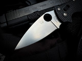 Spyderco Manix 2 Folder Black FRN Lightweight Body w/ CTS BD1N Stonewashed Plain Edge Blade (3.37") C101PBK2