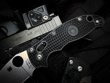 Spyderco Manix 2 Folder Black FRN Lightweight Body w/ CTS BD1N Stonewashed Plain Edge Blade (3.37") C101PBK2