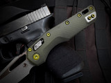Microtech MSI RAM-LOK S/E Fluted Distressed Grenade Green Aluminum Body w/ M390MK Apocalyptic Plain Edge Blade (3.75") 210-10FLDGG-U25