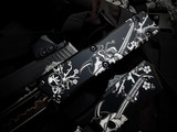 Microtech Scarab II Executive Gen III T/E Samurai Edition Black Aluminum Body w/ M390MK Hamon Style Plain Edge Blade (3.9") 1177-1URS