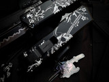 Microtech Scarab II Executive Gen III T/E Samurai Edition Black Aluminum Body w/ M390MK Hamon Style Plain Edge Blade (3.9") 1177-1URS