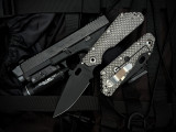 Strider Knives SMF Folder DGG Titanium Body w/ Black Plain Edge Blade