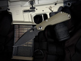 Strider Knives SNG Folder OD Green G10 and Flamed Titanium Body w/ PD#1 Black Plain Edge Blade