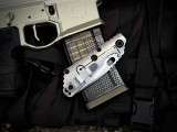 Strider Knives SNG Folder OD Green G10 and StonewashedTitanium Body w/ Stonewashed Plain Edge Blade