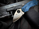 Spyderco Meerkat Coblat Blue FRN Body w/ SPY27 Plain Edge Blade (2") C64PCBL