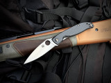 Spyderco Mantra 4 Folder Carbon Fiber Scales w/ Satin Plain Edge Blade (3.34") C274CFP