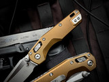 Microtech MSI Mini S/E RAM-LOK Folder Tan Fluted Aluminum Body w/ M390MK Apocalyptic Plain Edge Blade (3.5") 210M-10APFLTA