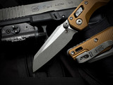 Microtech MSI Mini S/E RAM-LOK Folder Tan Fluted Aluminum Body w/ M390MK Apocalyptic Plain Edge Blade (3.5") 210M-10APFLTA