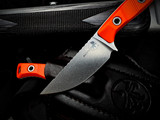 Microtech Knives Akris FIxed Blade Ember G10 Scales w/ M390MK Stonewashed plain Edge Blade (3.7") 95-10EM-1