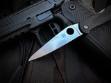 Spyderco Charisma Lockback Folder Black FRN Body w/ BD1N Stonewashed Plain Edge Blade (2.98") C259PBK