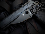 Spyderco Edgerati Folder Black Skeletonized Aluminum Body w/ S30V Black Plain Edge Blade (3.57") C266BKALBKP