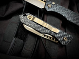 Heretic Knives Jinn Auto Folder Carbon Fiber Body w/ Magnacut Bronzed Plain Edge Blade (3") H113-7A-CF