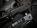 Heretic Knives Jinn Folder Black Tactical Aluminum Body w/ Magnacut DLC Plain Edge Blade (3") H213-6A-T