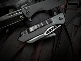 Heretic Knives Jinn Folder Black Tactical Aluminum Body w/ Magnacut DLC Plain Edge Blade (3") H213-6A-T