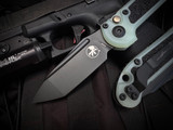 Microtech LUDT T/E Auto Folder Jade G10 Body w/ M390MK Black Plain Edge Blade (3.5") 1136-1GTJGS-X4