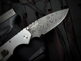 PRE-OWNED Pro-Tech Strider SNG Auto Folder Black G10 and Titanium Body w/ Chad Nichols Damascus Plain Edge Blade (3.5")