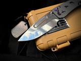 PRE-OWNED Medford Slim Midi Beadblast Grey "Birds of Paradise" Titanium Body and Violet Hardware/Clip w/ S45VN Tumbled Drop Point Blade (3.25")
