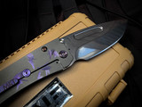 PRE-OWNED Medford Slim Midi Beadblast Grey "Birds of Paradise" Titanium Body and Violet Hardware/Clip w/ S45VN Tumbled Drop Point Blade (3.25")