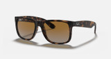 Ray-Ban Justin Sunglasses Rubber Havana Frame w/ Grey Gradient Brown Polarized Lenses RB4165 865/T5 54-16