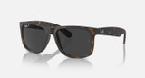 Ray-Ban Justin Classic Sunglasses Matte Havana Frame w/ Dark Grey Polarized Lenses RB4165 865/87 54-16