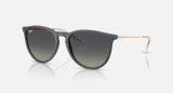Ray-Ban Erika Sunglasses Polished Rubber Blue Frame w/ Gradient Grey Lenses RB4171 681311 54-18
