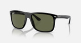 Ray-Ban Boyfriend Two Sunglasses Polished Black Frame w/ Green Polarized Lenses RB4547 601/58 60-18