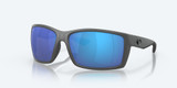 Costa Reefton Sunglasses 98 Matte Grey Frame w/ Blue Mirror Polarized Glass Lenses RFT 98 OBMGLP