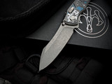 G&G Hawk Talon Hawk Lock Folder FatCarbon Frost  Inlaid Tumbled Titanium w/ M390 Tumbled Plain Edge Blade (3.5")