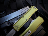 Microtech Hera II Mini D/E OD Green Aluminum Body w/ M390MK Apocalyptic Plain Edge Blade (2.875") 1702M-10APOD