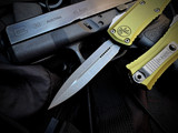 Microtech Hera II Mini D/E OD Green Aluminum Body w/ M390MK Apocalyptic Plain Edge Blade (2.875") 1702M-10APOD