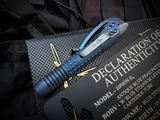 Marfione Custom Siphon II Ink Pen Antique Blue Frag Pattern Titanium Body w/ Blue Titanium Lever and Apocalyptic Cartridge Tube