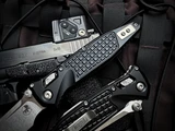 Microtech Socom Elite S/E RAM-LOK Folder Black Frag Pattern Aluminum Body w/ M390MK Stonewashed Plain Edge Blade (3.8") 160RL-10FR