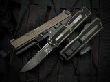 Microtech Scarab II Gen III S/E Outbreak Edition Aluminum Body w/ M390MK Outbreak Edition Partially Serrated Blade (3.9") 1278-2OBS