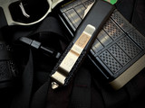 CONSIGNMENT Microtech UTX-85 D/E Jedi Master Edition Aluminum Body w/ Green Plain Edge Blade (3.1") 232-1JM