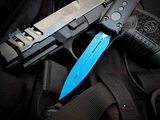 CONSIGNMENT Microtech Ultratech D/E Jedi Knight Edition Brody w/ Blue Plain Edge Blade (3.4") 122-1JK
