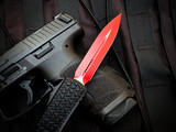 CONSIGNMENT Ultratech D/E Sith Lord Tri-Grip Black Aluminum Body w/ Red Plain Edge Blade (3.4") 122-1SL